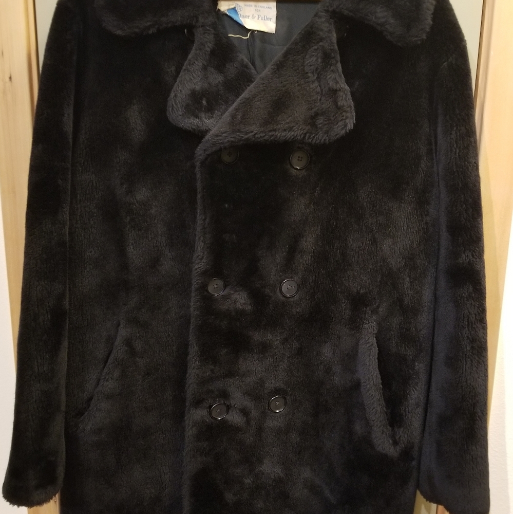 Vintage Astraman Men's Black Faux Fur Coat